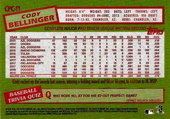 2020 Topps Update - 1985 Topps Baseball 35th Anniversary Chrome Silver Pack #CPC-11 Cody Bellinger Back