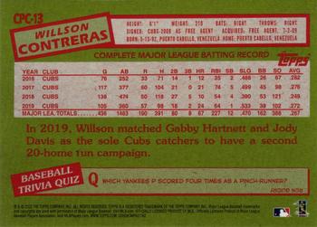 2020 Topps Update - 1985 Topps Baseball 35th Anniversary Chrome Silver Pack #CPC-13 Willson Contreras Back