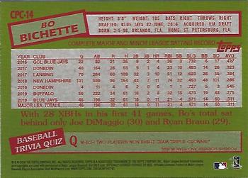 2020 Topps Update - 1985 Topps Baseball 35th Anniversary Chrome Silver Pack #CPC-14 Bo Bichette Back