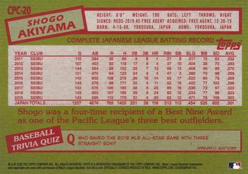2020 Topps Update - 1985 Topps Baseball 35th Anniversary Chrome Silver Pack #CPC-20 Shogo Akiyama Back