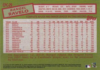 2020 Topps Update - 1985 Topps Baseball 35th Anniversary Chrome Silver Pack #CPC-29 Rangel Ravelo Back