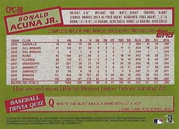 2020 Topps Update - 1985 Topps Baseball 35th Anniversary Chrome Silver Pack #CPC-30 Ronald Acuña Jr. Back