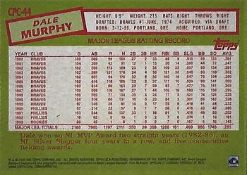 2020 Topps Update - 1985 Topps Baseball 35th Anniversary Chrome Silver Pack #CPC-44 Dale Murphy Back