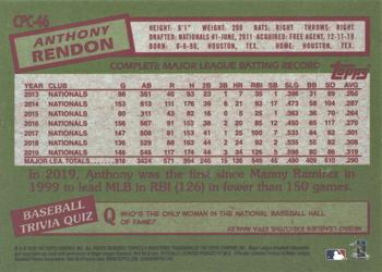 2020 Topps Update - 1985 Topps Baseball 35th Anniversary Chrome Silver Pack #CPC-46 Anthony Rendon Back