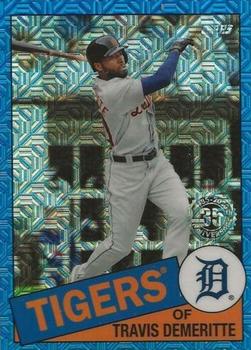 2020 Topps Update - 1985 Topps Baseball 35th Anniversary Chrome Silver Pack Blue Refractor #CPC-5 Travis Demeritte Front