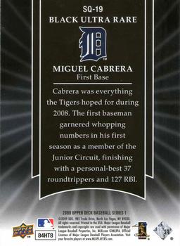 2009 Upper Deck - StarQuest Black Ultra Rare #SQ-19 Miguel Cabrera Back