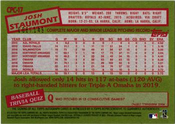 2020 Topps Update - 1985 Topps Baseball 35th Anniversary Chrome Silver Pack Autographs #CPC-17 Josh Staumont Back