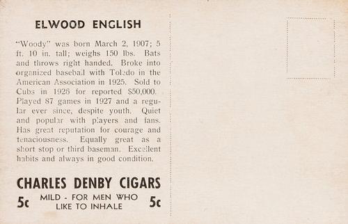 1932 Charles Denby Cigars #NNO Woody English Back