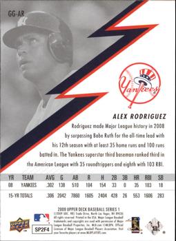 2009 Upper Deck - Stars of the Game #GG-AR Alex Rodriguez Back