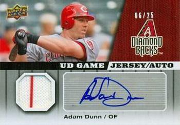 2009 Upper Deck - UD Game Jersey Autographs #GJ-AD Adam Dunn Front