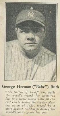 1927-28 F52 Fro-Joy Champions Series Babe Ruth #1 Babe Ruth Front