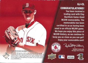 2009 Upper Deck - UD Game Jersey Dual #GJ-CL Clay Buchholz Back