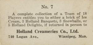 1925 Holland Creameries Washington Senators #7 Ossie Bluege Back