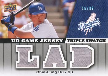 2009 Upper Deck - UD Game Jersey Triple #GJ-CH Chin-Lung Hu Front
