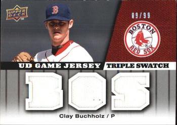 2009 Upper Deck - UD Game Jersey Triple #GJ-CL Clay Buchholz Front