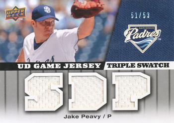 2009 Upper Deck - UD Game Jersey Triple #GJ-JP Jake Peavy Front