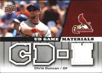 2009 Upper Deck - UD Game Materials #GM-DU Chris Duncan Front