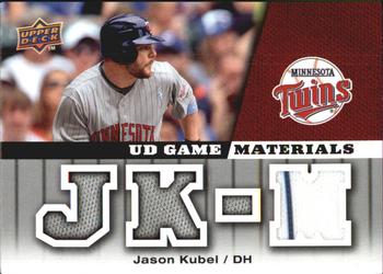 2009 Upper Deck - UD Game Materials #GM-JK Jason Kubel Front