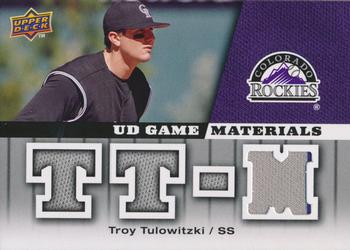 2009 Upper Deck - UD Game Materials #GM-TT Troy Tulowitzki Front