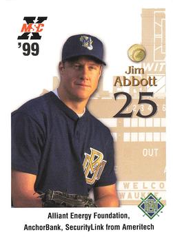 1999 Milwaukee Brewers Police - Alliant Energy Foundation, AnchorBank, SecurityLink from Ameritech #NNO Jim Abbott Front