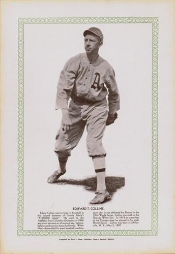 1929-33 Blum's Baseball Bulletin Premiums #NNO Eddie Collins Front