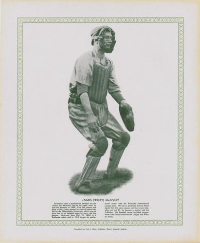 1929-33 Blum's Baseball Bulletin Premiums #NNO James McAvoy Front