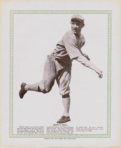 1929-33 Blum's Baseball Bulletin Premiums #NNO Heinie Groh Front