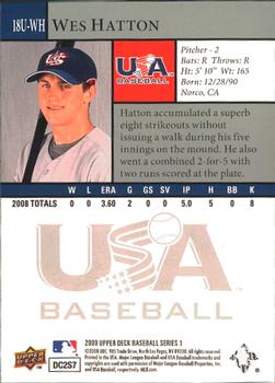 2009 Upper Deck - USA 18U National Team #18U-WH Wes Hatton Back