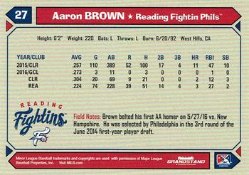 2017 Grandstand Reading Fightin Phils #NNO Aaron Brown Back