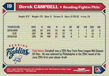 2017 Grandstand Reading Fightin Phils #NNO Derek Campbell Back