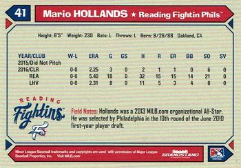 2017 Grandstand Reading Fightin Phils #NNO Mario Hollands Back