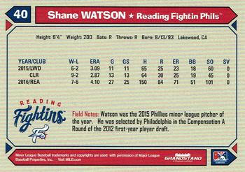 2017 Grandstand Reading Fightin Phils #NNO Shane Watson Back