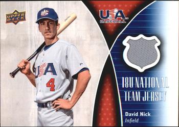 2009 Upper Deck - USA 18U National Team Jersey #18U-DN David Nick Front