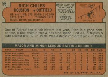 2021 Topps Heritage - 50th Anniversary Buybacks #56 Rich Chiles Back