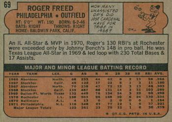 2021 Topps Heritage - 50th Anniversary Buybacks #69 Roger Freed Back