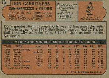 2021 Topps Heritage - 50th Anniversary Buybacks #76 Don Carrithers Back