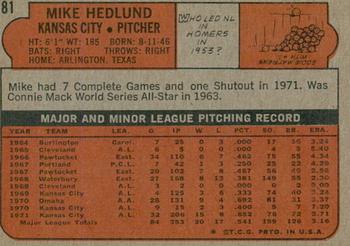 2021 Topps Heritage - 50th Anniversary Buybacks #81 Mike Hedlund Back