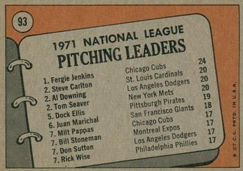 2021 Topps Heritage - 50th Anniversary Buybacks #93 1971 N.L. Pitching Leaders - Jenkins /  Carlton / Downing / Seaver Back