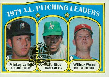 2021 Topps Heritage - 50th Anniversary Buybacks #94 1971 A.L. Pitching Leaders - Lolich / Blue / Wood Front