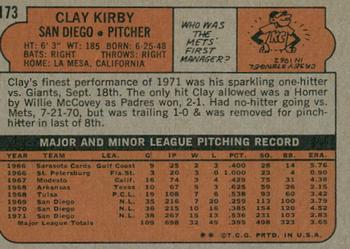2021 Topps Heritage - 50th Anniversary Buybacks #173 Clay Kirby Back