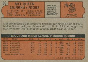 2021 Topps Heritage - 50th Anniversary Buybacks #196 Mel Queen Back