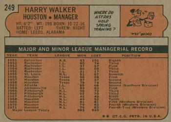 2021 Topps Heritage - 50th Anniversary Buybacks #249 Harry Walker Back