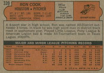 2021 Topps Heritage - 50th Anniversary Buybacks #339 Ron Cook Back