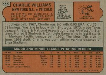 2021 Topps Heritage - 50th Anniversary Buybacks #388 Charlie Williams Back