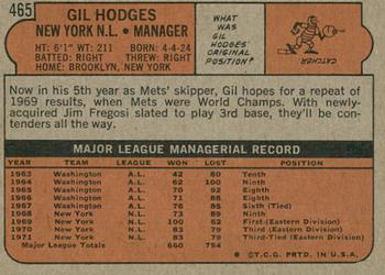 2021 Topps Heritage - 50th Anniversary Buybacks #465 Gil Hodges Back
