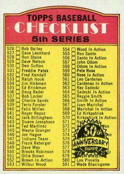 2021 Topps Heritage - 50th Anniversary Buybacks #478 Checklist 5th Series 526-656 Front