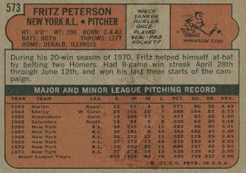 2021 Topps Heritage - 50th Anniversary Buybacks #573 Fritz Peterson Back