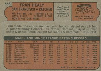2021 Topps Heritage - 50th Anniversary Buybacks #663 Fran Healy Back
