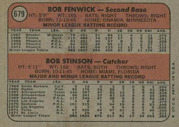 2021 Topps Heritage - 50th Anniversary Buybacks #679 Astros 1972 Rookie Stars (Bob Fenwick / Bob Stinson) Back