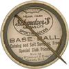 1912 Schmelzer's Sporting Goods Pins #NNO Joe Jackson Back
